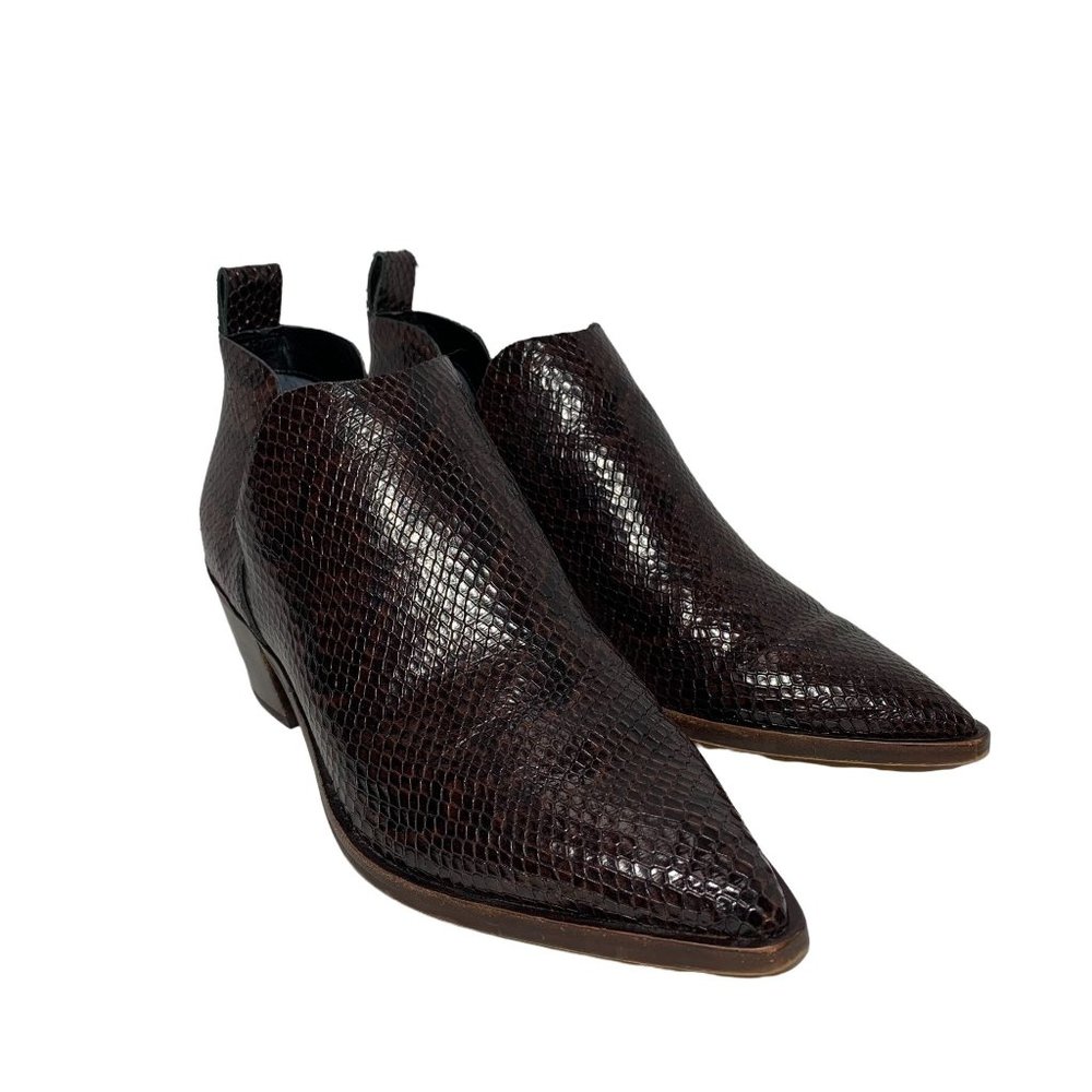 Dolce Vita Women's Brown Alligator Embossed Booties Size 8.5